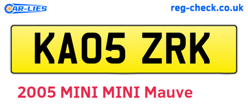 KA05ZRK are the vehicle registration plates.