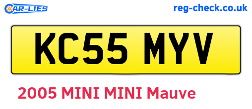 KC55MYV are the vehicle registration plates.