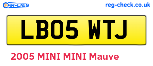 LB05WTJ are the vehicle registration plates.