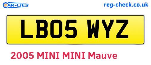 LB05WYZ are the vehicle registration plates.