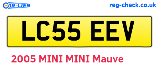 LC55EEV are the vehicle registration plates.