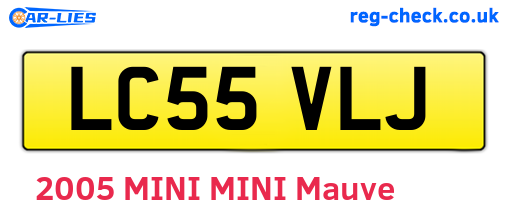 LC55VLJ are the vehicle registration plates.