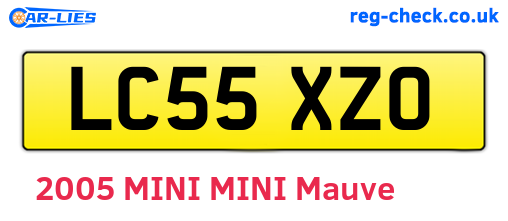 LC55XZO are the vehicle registration plates.