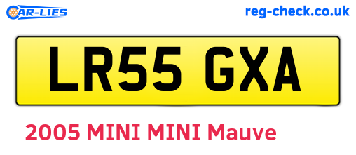 LR55GXA are the vehicle registration plates.