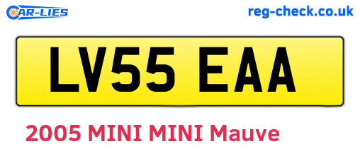 LV55EAA are the vehicle registration plates.