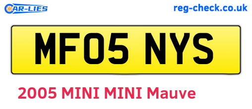 MF05NYS are the vehicle registration plates.
