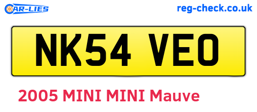 NK54VEO are the vehicle registration plates.