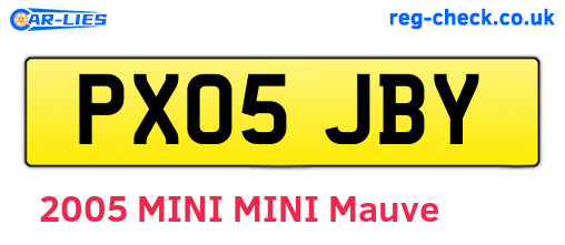 PX05JBY are the vehicle registration plates.