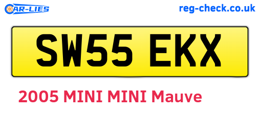 SW55EKX are the vehicle registration plates.