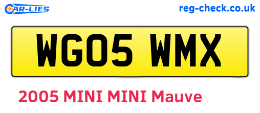 WG05WMX are the vehicle registration plates.
