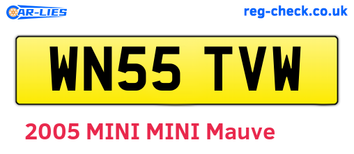 WN55TVW are the vehicle registration plates.