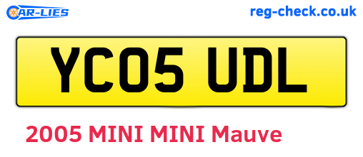 YC05UDL are the vehicle registration plates.