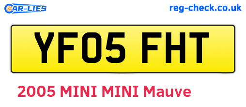 YF05FHT are the vehicle registration plates.