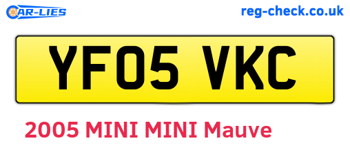 YF05VKC are the vehicle registration plates.