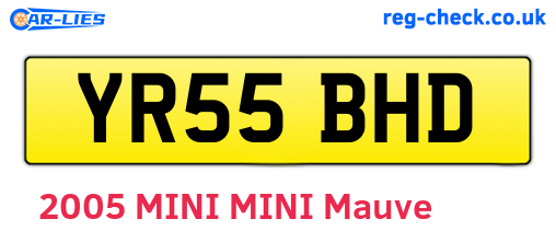 YR55BHD are the vehicle registration plates.