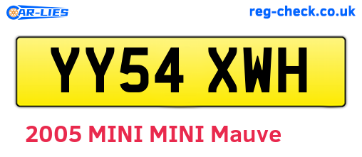 YY54XWH are the vehicle registration plates.