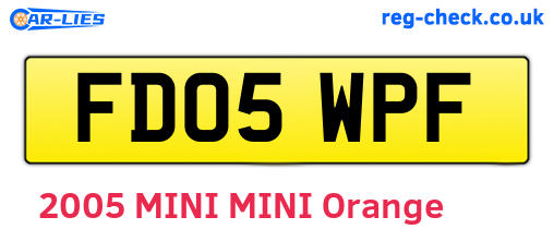 FD05WPF are the vehicle registration plates.