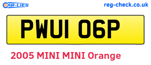 PWU106P are the vehicle registration plates.