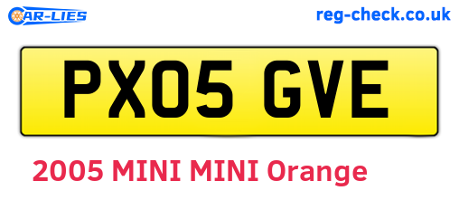 PX05GVE are the vehicle registration plates.