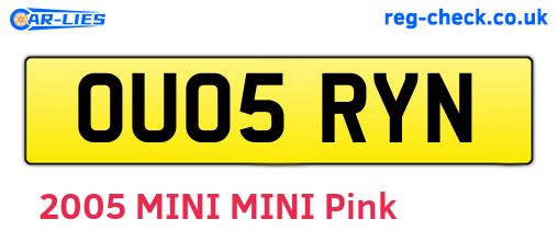 OU05RYN are the vehicle registration plates.
