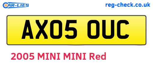 AX05OUC are the vehicle registration plates.
