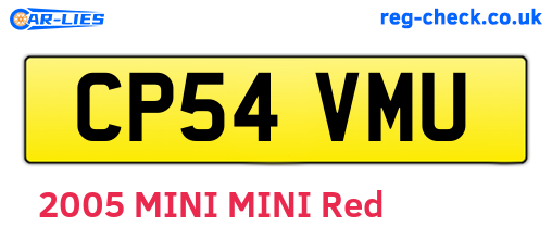 CP54VMU are the vehicle registration plates.