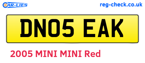 DN05EAK are the vehicle registration plates.
