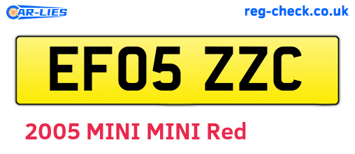EF05ZZC are the vehicle registration plates.
