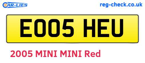 EO05HEU are the vehicle registration plates.