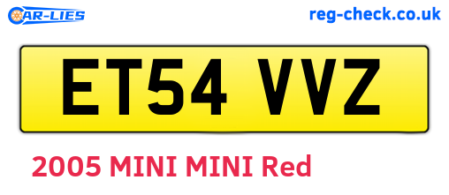 ET54VVZ are the vehicle registration plates.