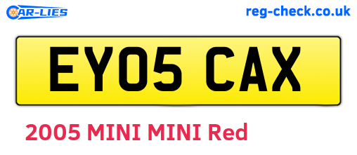 EY05CAX are the vehicle registration plates.