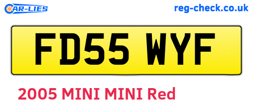 FD55WYF are the vehicle registration plates.