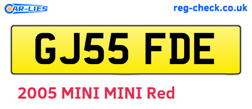 GJ55FDE are the vehicle registration plates.
