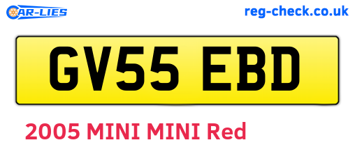 GV55EBD are the vehicle registration plates.