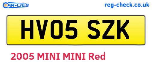 HV05SZK are the vehicle registration plates.