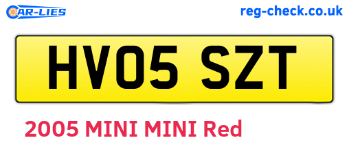 HV05SZT are the vehicle registration plates.