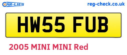 HW55FUB are the vehicle registration plates.