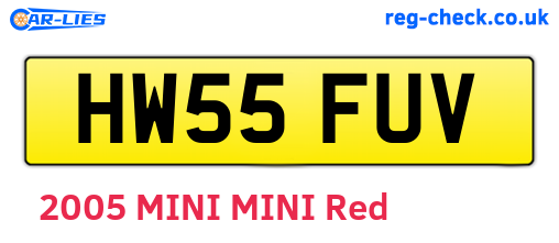 HW55FUV are the vehicle registration plates.