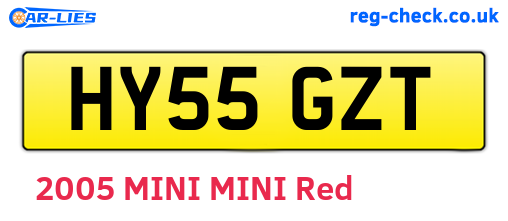 HY55GZT are the vehicle registration plates.