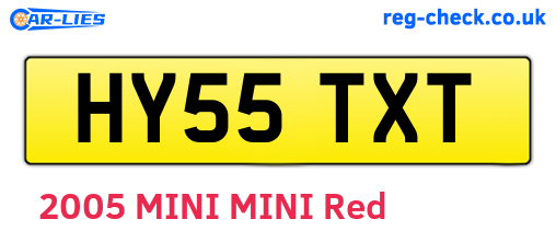HY55TXT are the vehicle registration plates.
