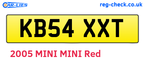 KB54XXT are the vehicle registration plates.