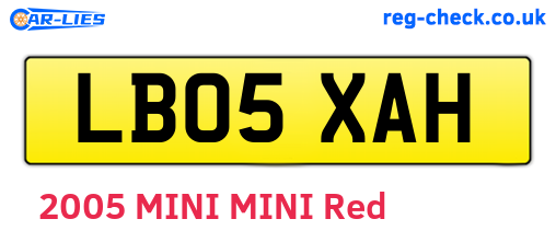 LB05XAH are the vehicle registration plates.