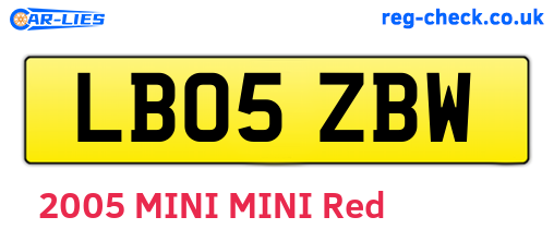 LB05ZBW are the vehicle registration plates.