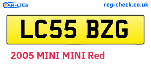 LC55BZG are the vehicle registration plates.