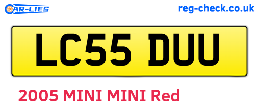 LC55DUU are the vehicle registration plates.