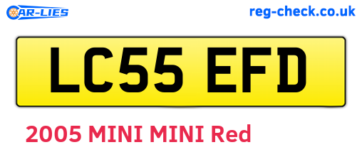 LC55EFD are the vehicle registration plates.