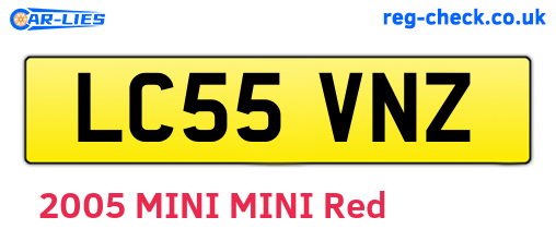 LC55VNZ are the vehicle registration plates.
