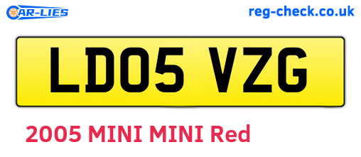 LD05VZG are the vehicle registration plates.