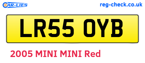 LR55OYB are the vehicle registration plates.