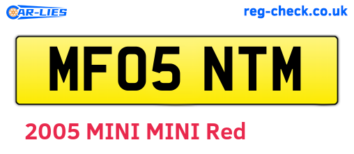 MF05NTM are the vehicle registration plates.